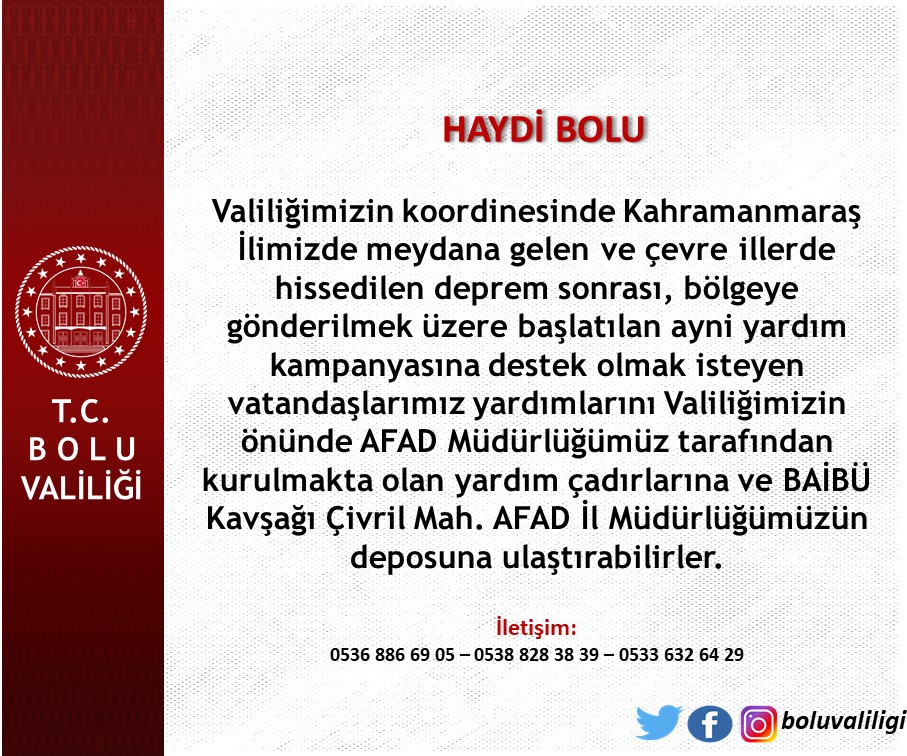 Depremde Zarar Gören Vatandaşlarımızın Acil İhtiyaçları İçin Ayni Yardım Kampanyası Başlamıştır.