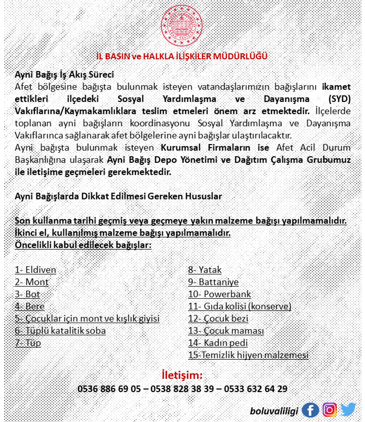 Ayni Bağışlarda Dikkat Edilmesi Gereken Hususlar