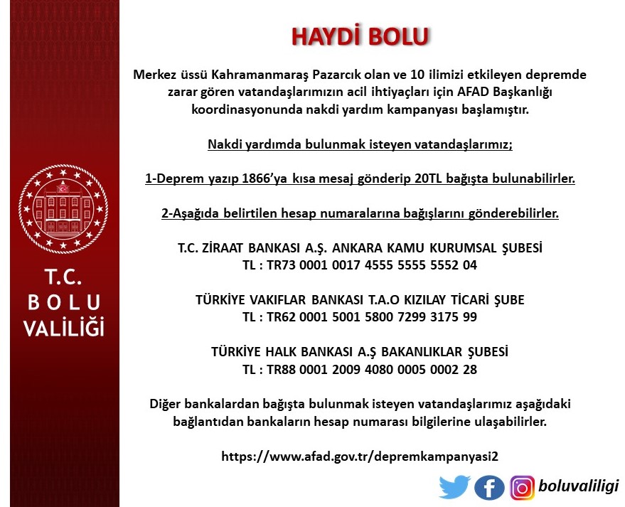 Afetzedelerimiz İçin Nakdi Yardım Kampanyası Başlamıştır.